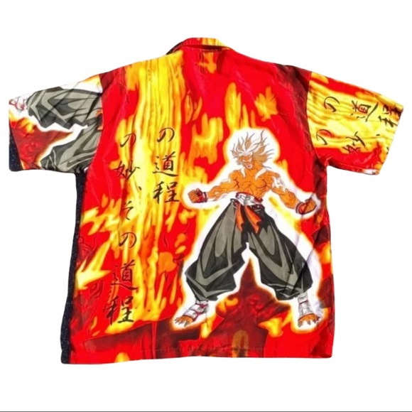 Vintage 2000s Anime Street Fighter Oscar Misa Button Up All Over Print Shirt L - Picture 3 of 7